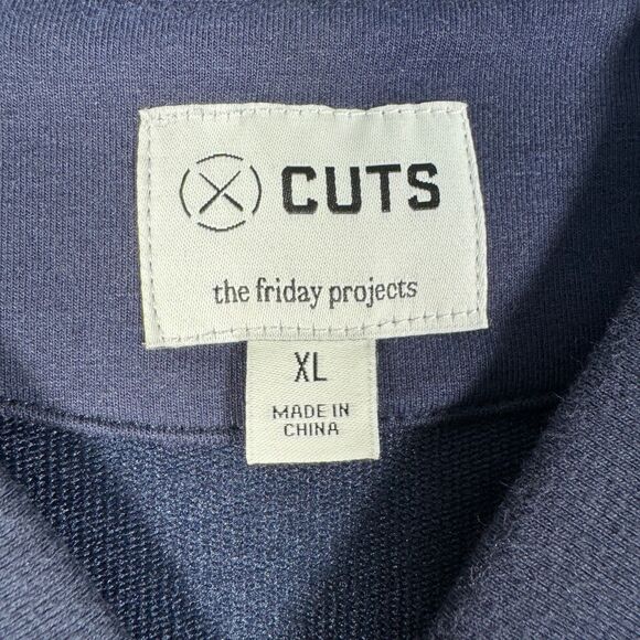 Cuts Bomber Jacket Mens Size XL Blue The Friday Projects Midweight Office Casual - Picture 4 of 12